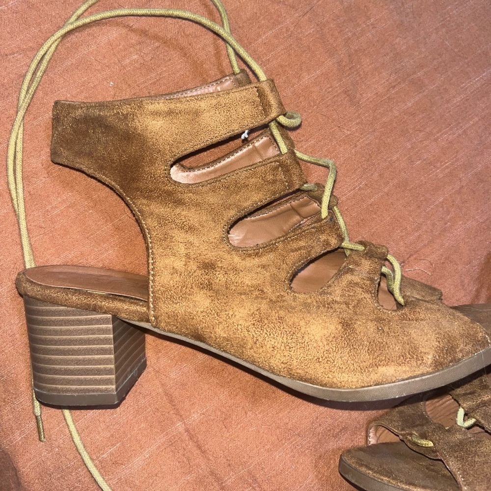 Lace up gladiator heel sandals
